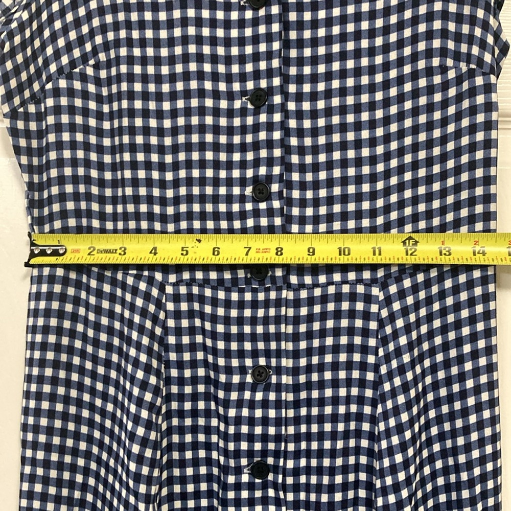 Philosophy Dress Women's Size 8 Gingham Plaid Blue White Midi Handkerchief - Picture 7 of 16